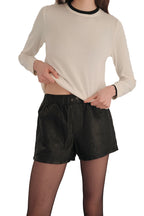 Zadig & Voltaire Pax Crinkled Leather Shorts