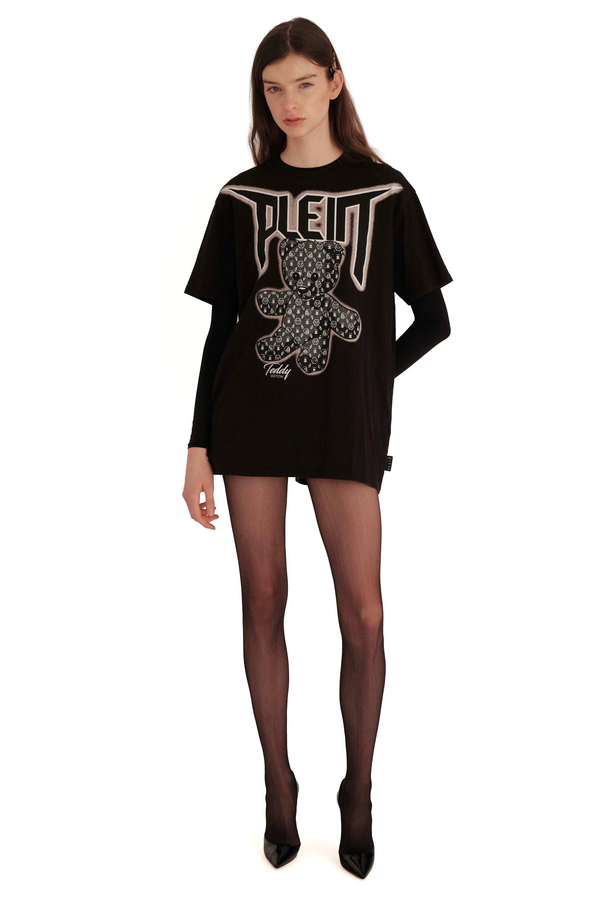 Philipp Plein Spray-Effect Teddy Bear-Print T-Shirt