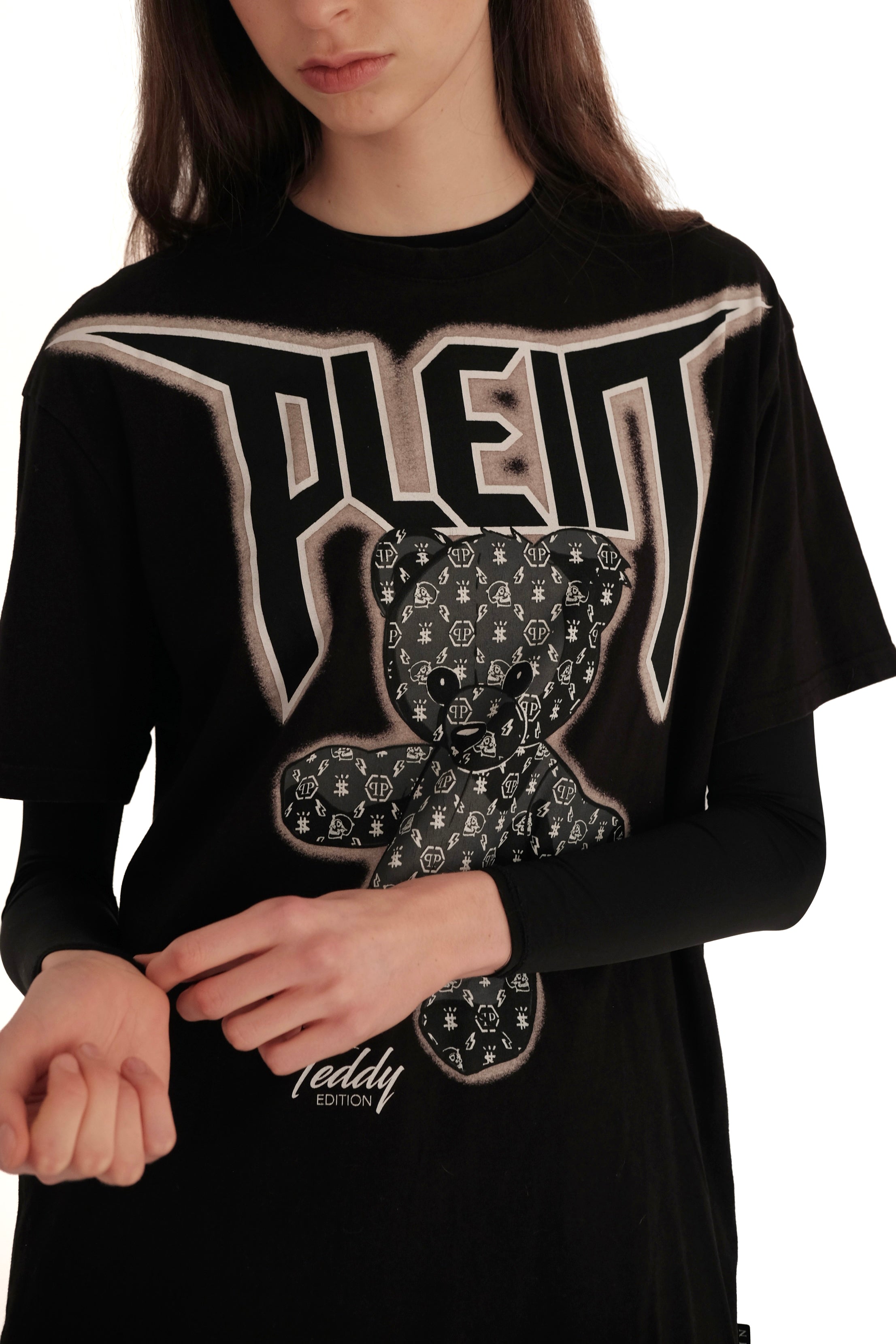 Philipp Plein Spray-Effect Teddy Bear-Print T-Shirt
