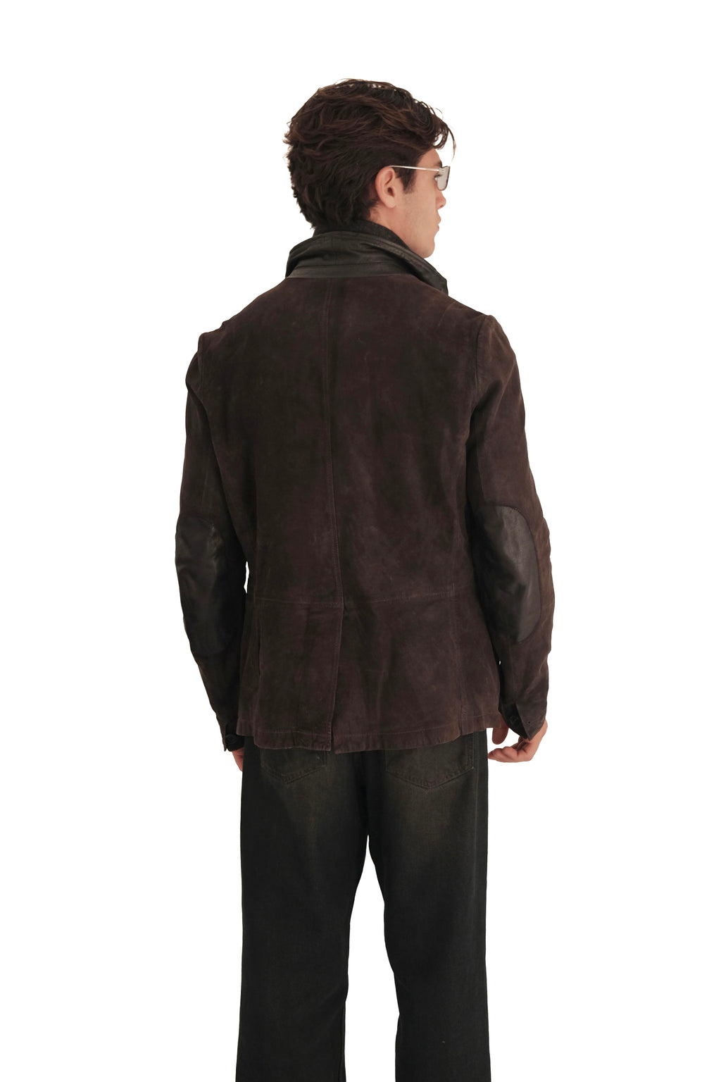 AllSaints Survey Double Layer Waxed Suede Blazer