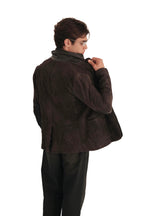 AllSaints Survey Double Layer Waxed Suede Blazer