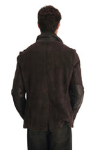 AllSaints Survey Double Layer Waxed Suede Blazer