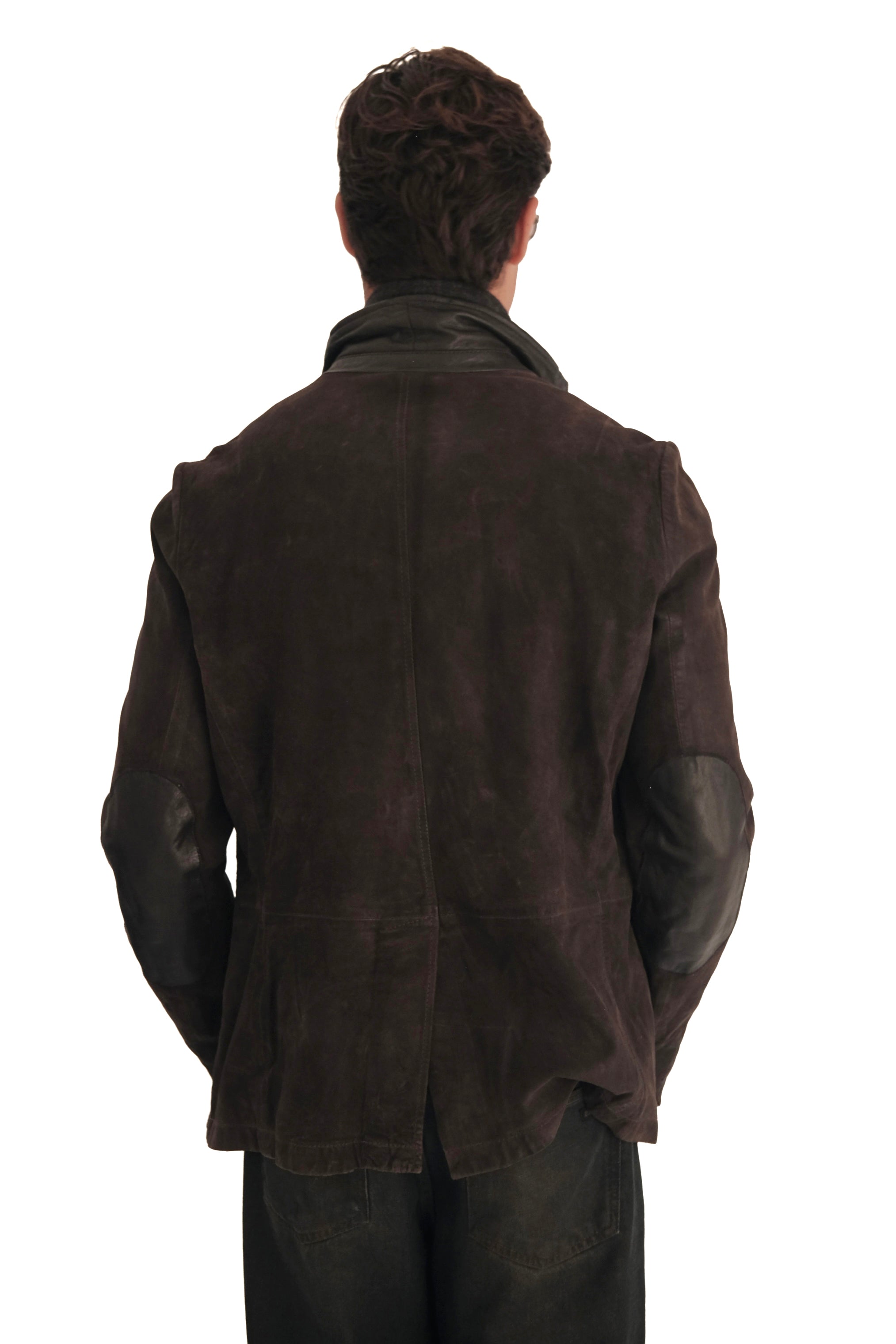 AllSaints Survey Double Layer Waxed Suede Blazer