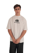 Balenciaga BB Logo Printed Cotton White T-Shirt