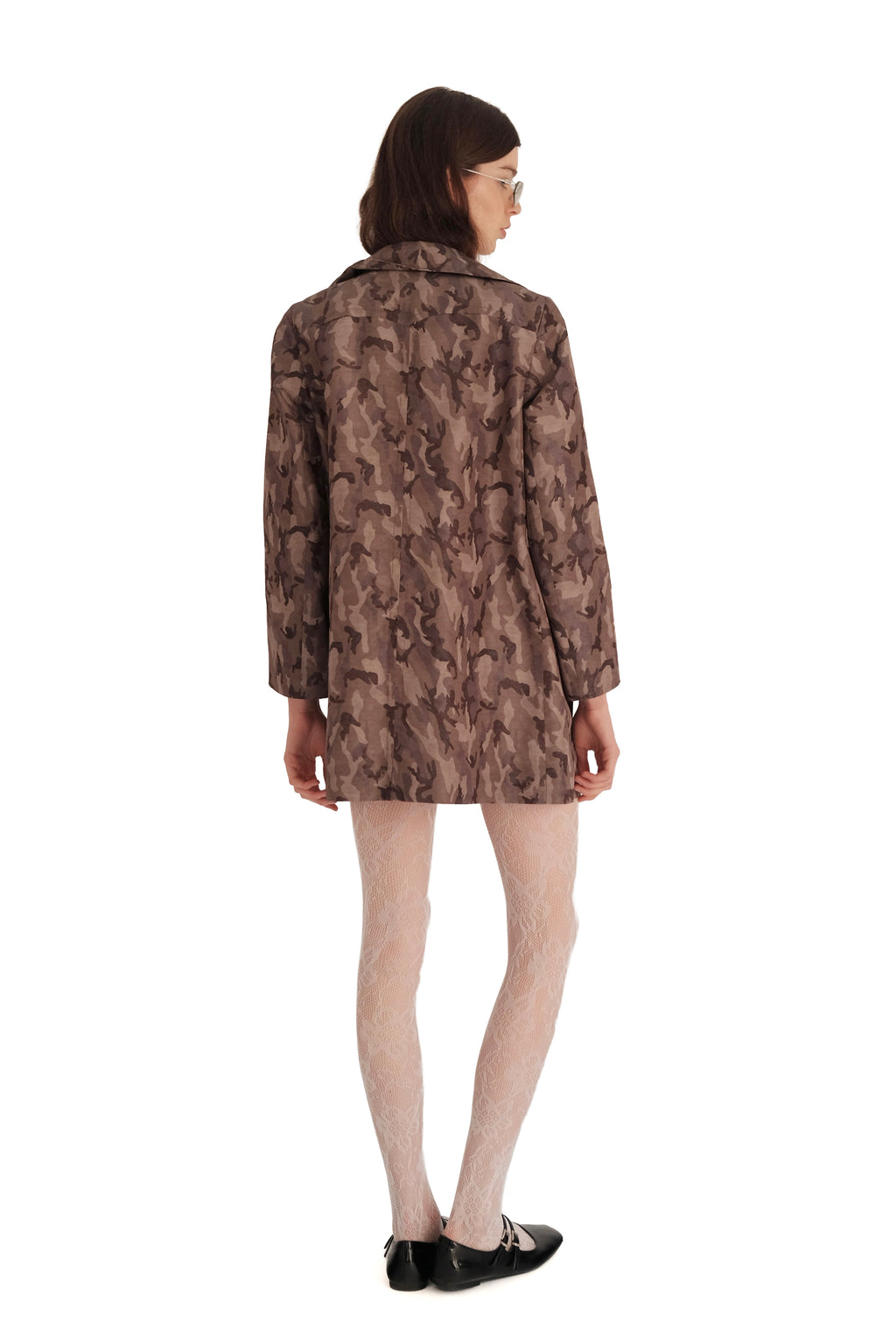 Prada Silk Camouflage Double-Breasted Jacket