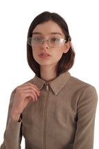 Jitrois Agatha Stretch Suede Zip Front Belted Dress