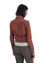 Dolce & Gabbana Archival Y2K Distressed Brown Leather Bomber Jacket