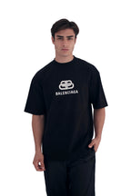 Balenciaga BB Logo Printed Cotton Black T-shirt
