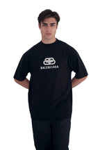 Balenciaga BB Logo Printed Cotton Black T-shirt