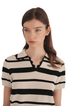 Miu Miu Striped Cotton Crochet Polo and Mini Skirt Set