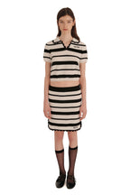 Miu Miu Striped Cotton Crochet Polo and Mini Skirt Set