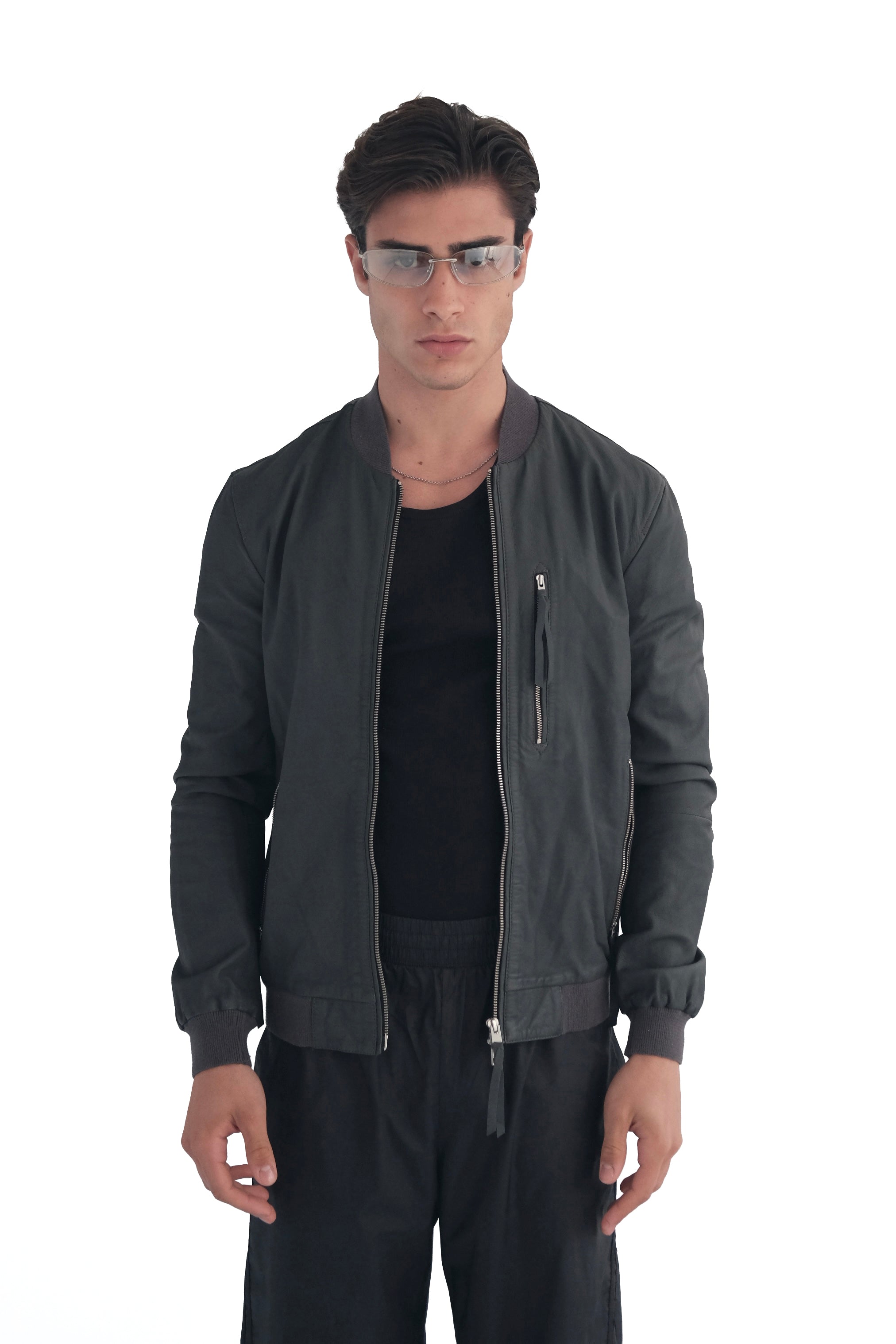 AllSaints Blythe Leather Bomber Jacket
