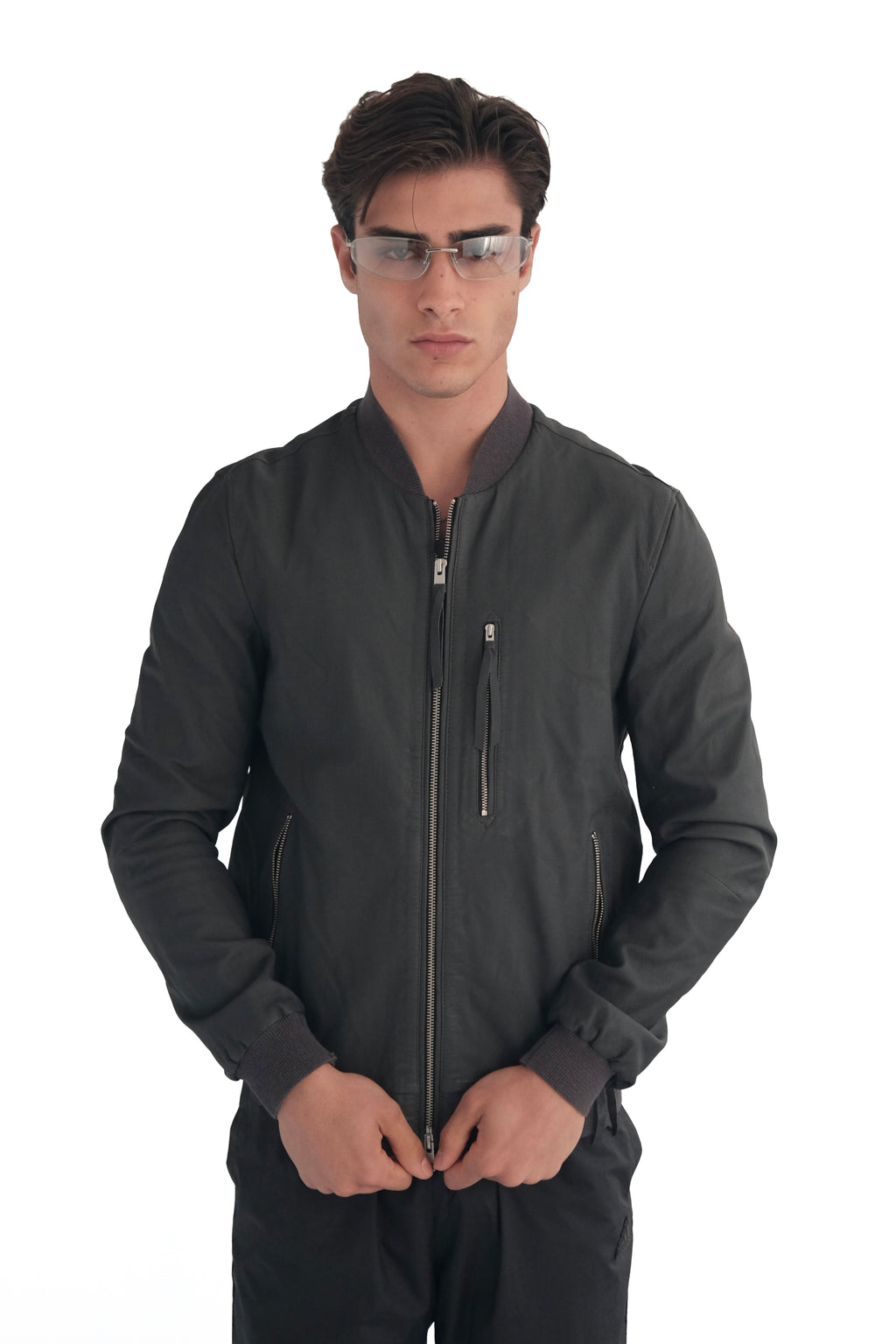 AllSaints Blythe Leather Bomber Jacket