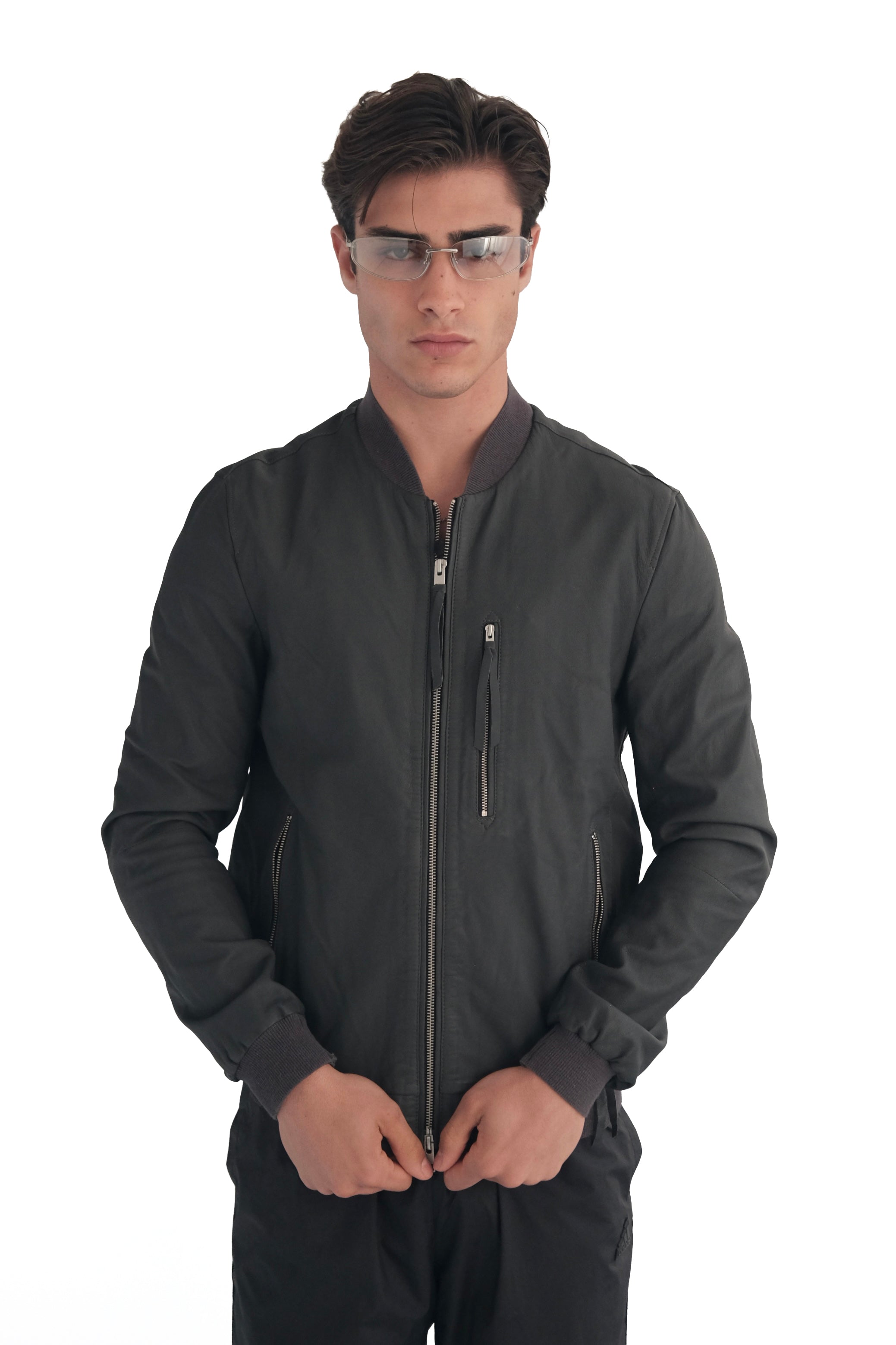 AllSaints Blythe Leather Bomber Jacket
