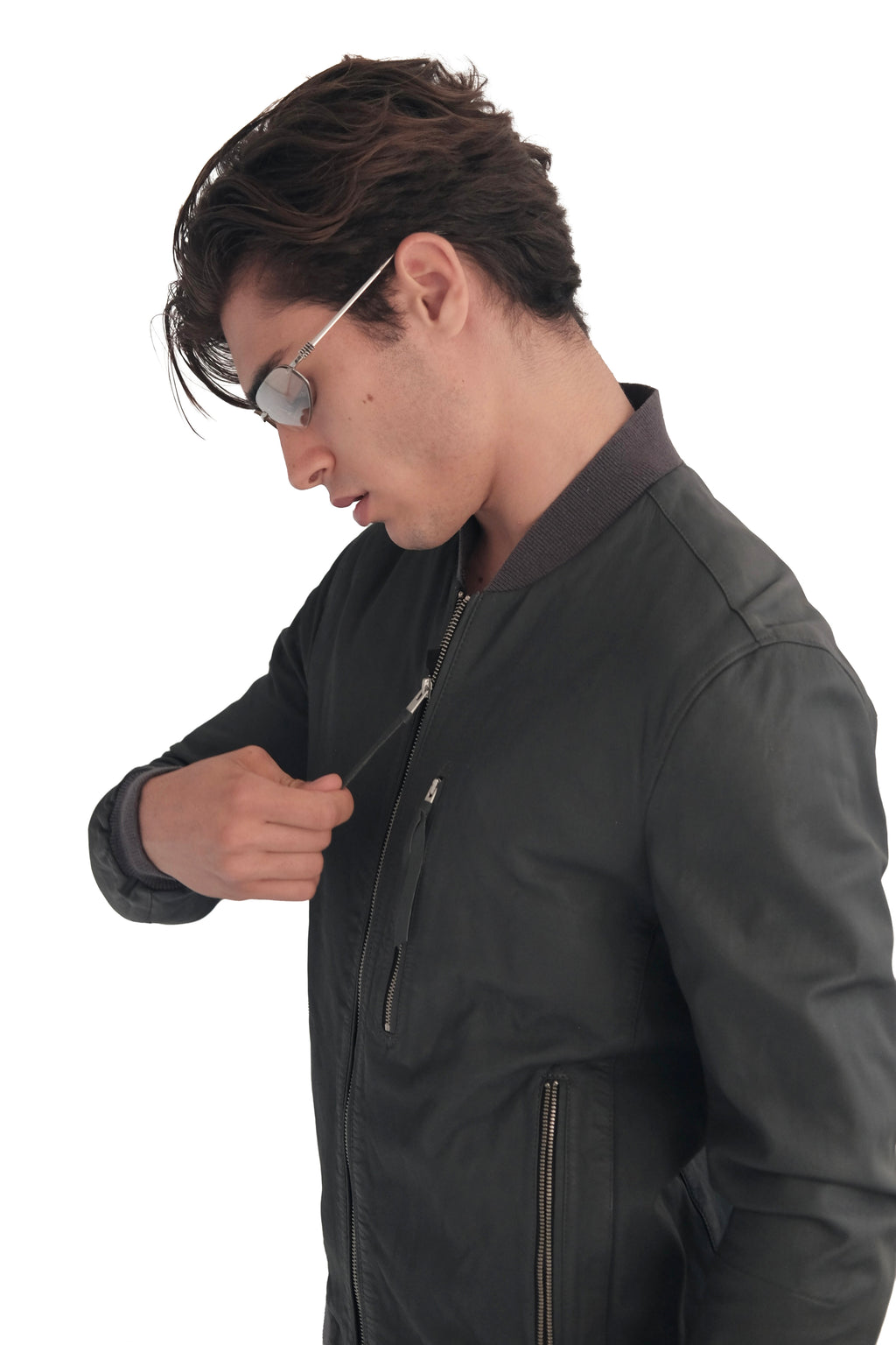 AllSaints Blythe Leather Bomber Jacket