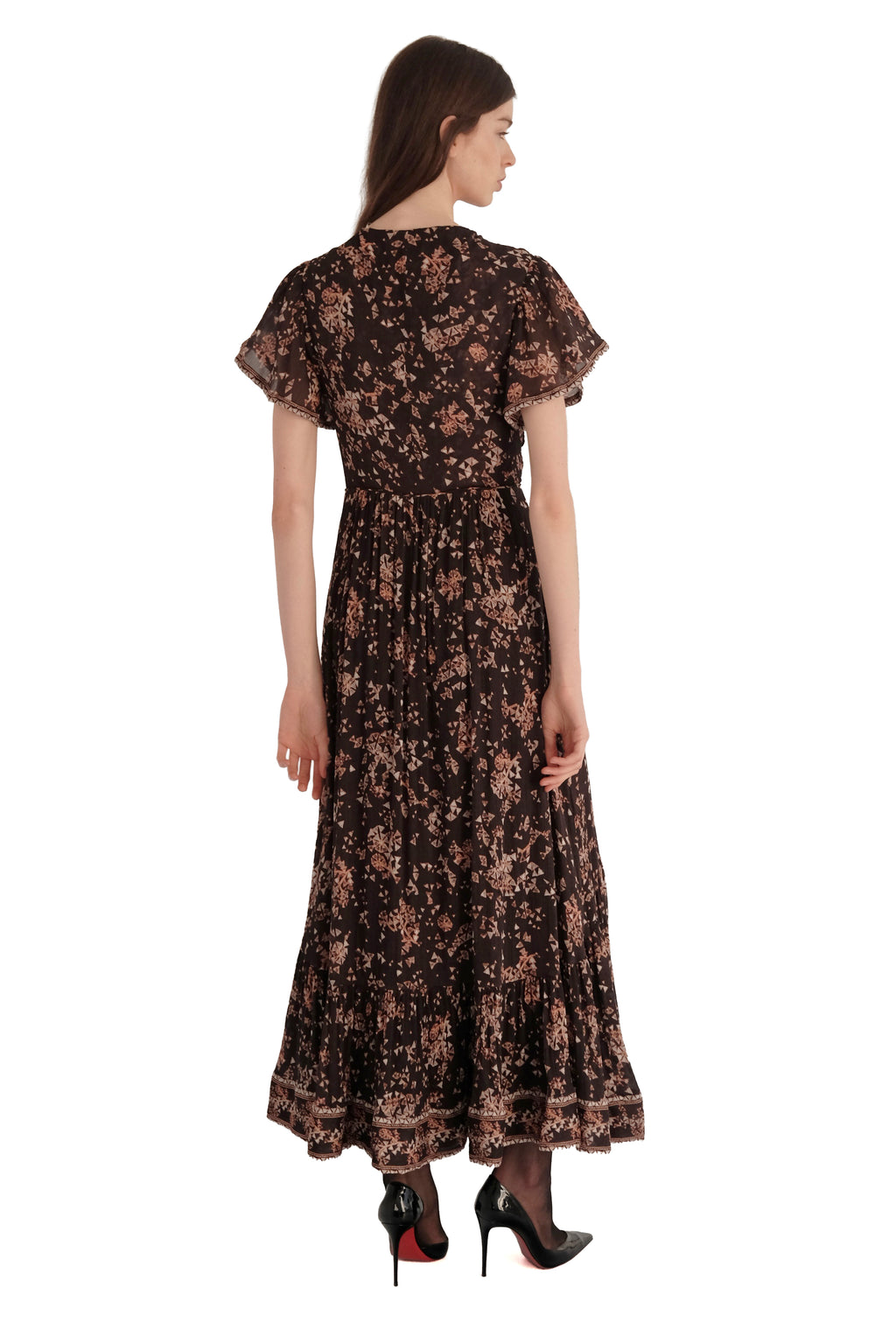 Isabel Marant Agathe Tiered Printed Cotton and Silk-Blend Crepon Maxi Dress
