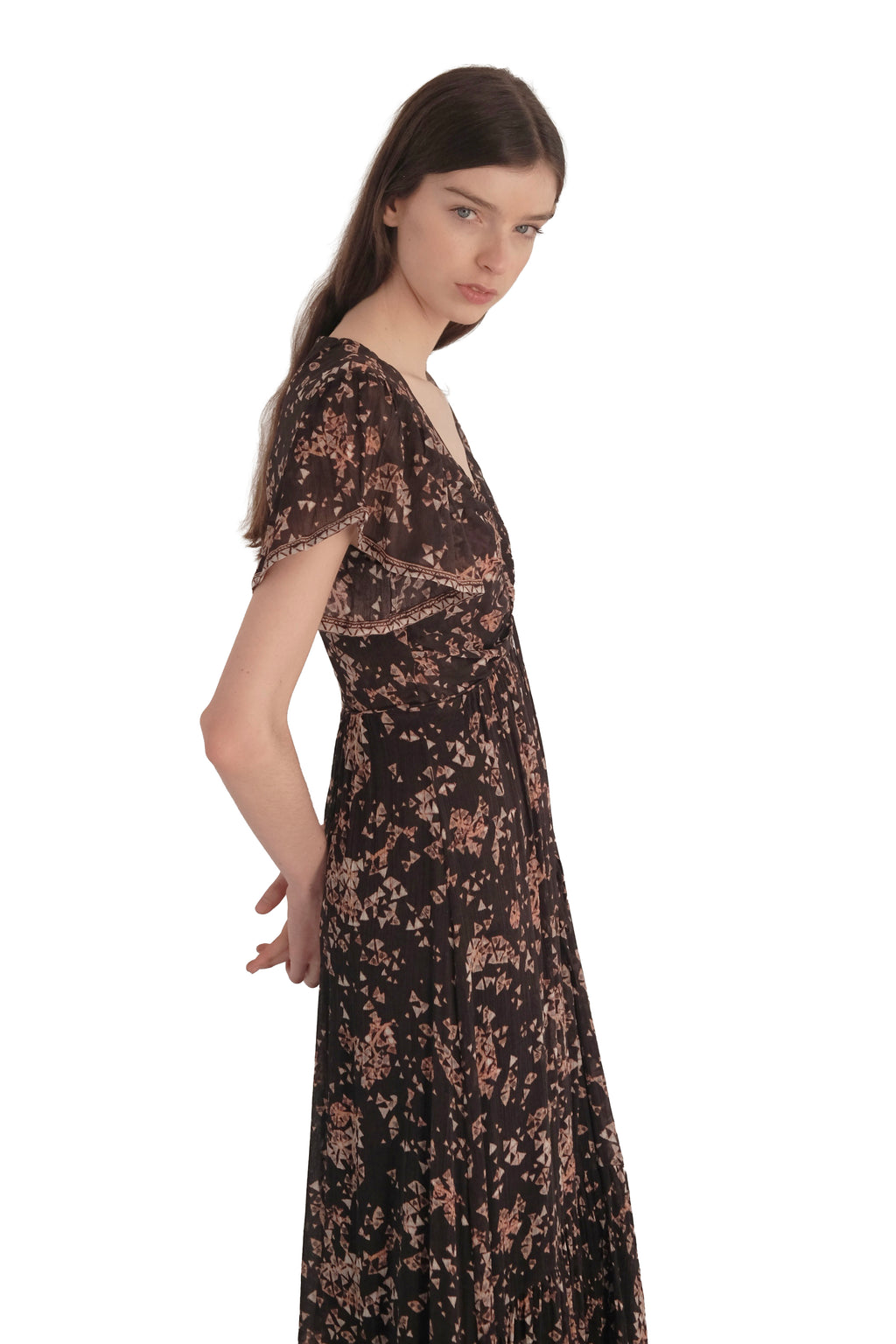 Isabel Marant Agathe Tiered Printed Cotton and Silk-Blend Crepon Maxi Dress