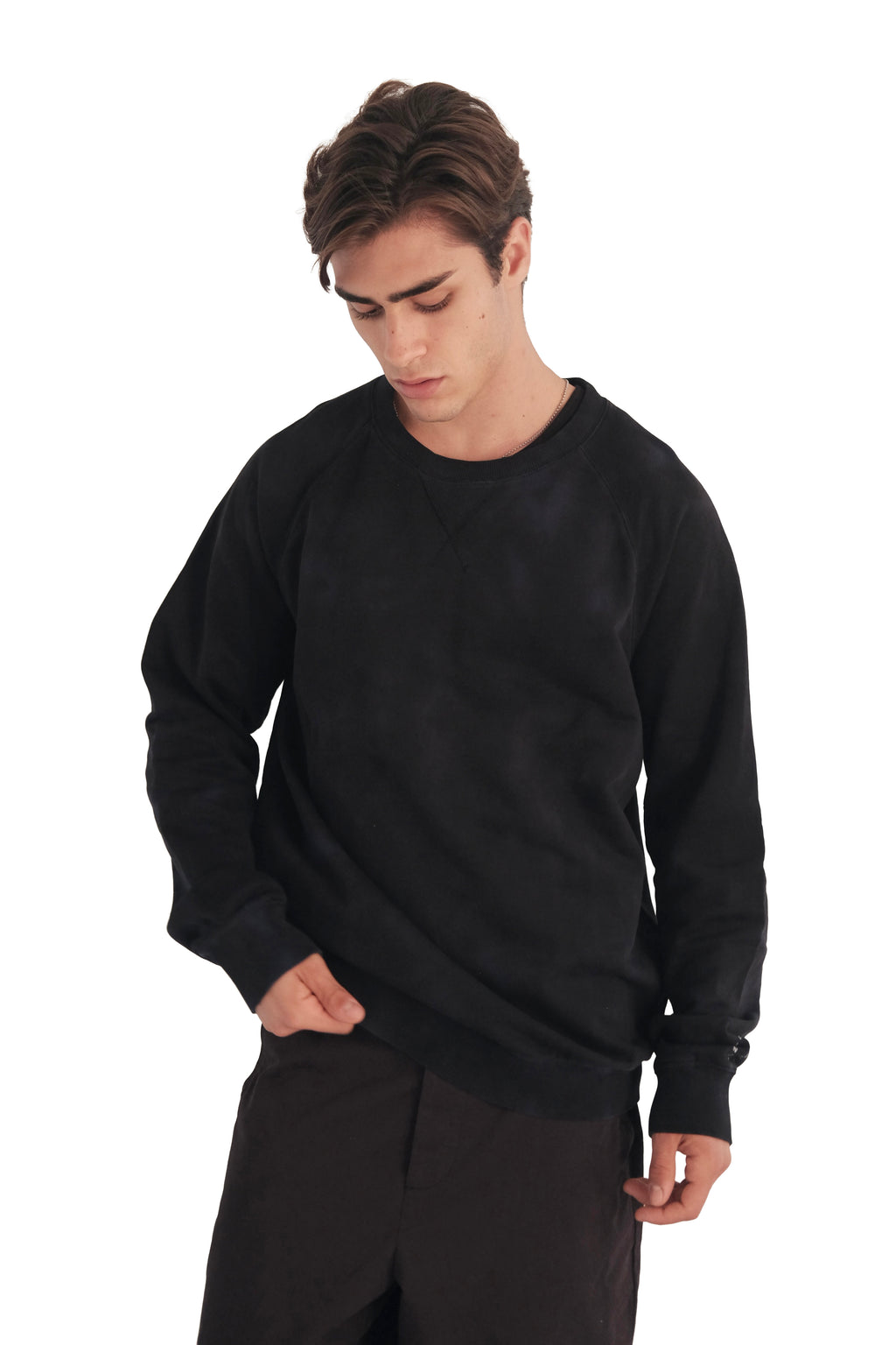 Diesel Over-Dyed Raglan Crewneck Sweatshirt