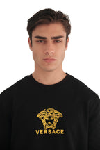 Versace Medusa Logo Sleeve-Embroided Sweatshirt
