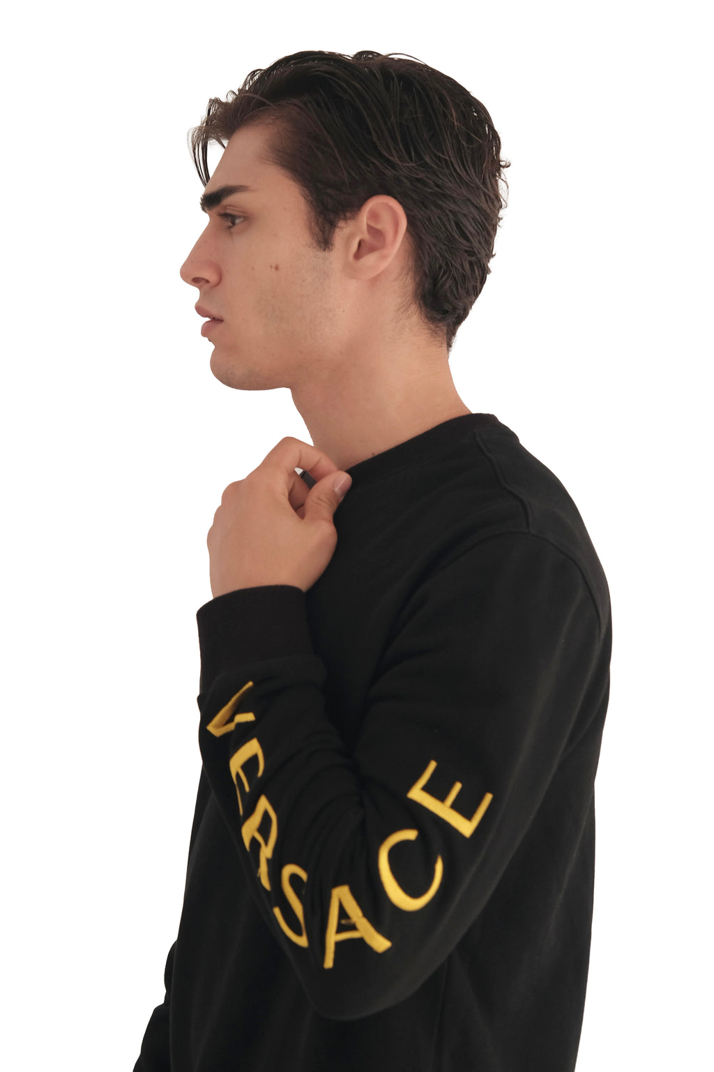 Versace Medusa Logo Sleeve-Embroided Sweatshirt