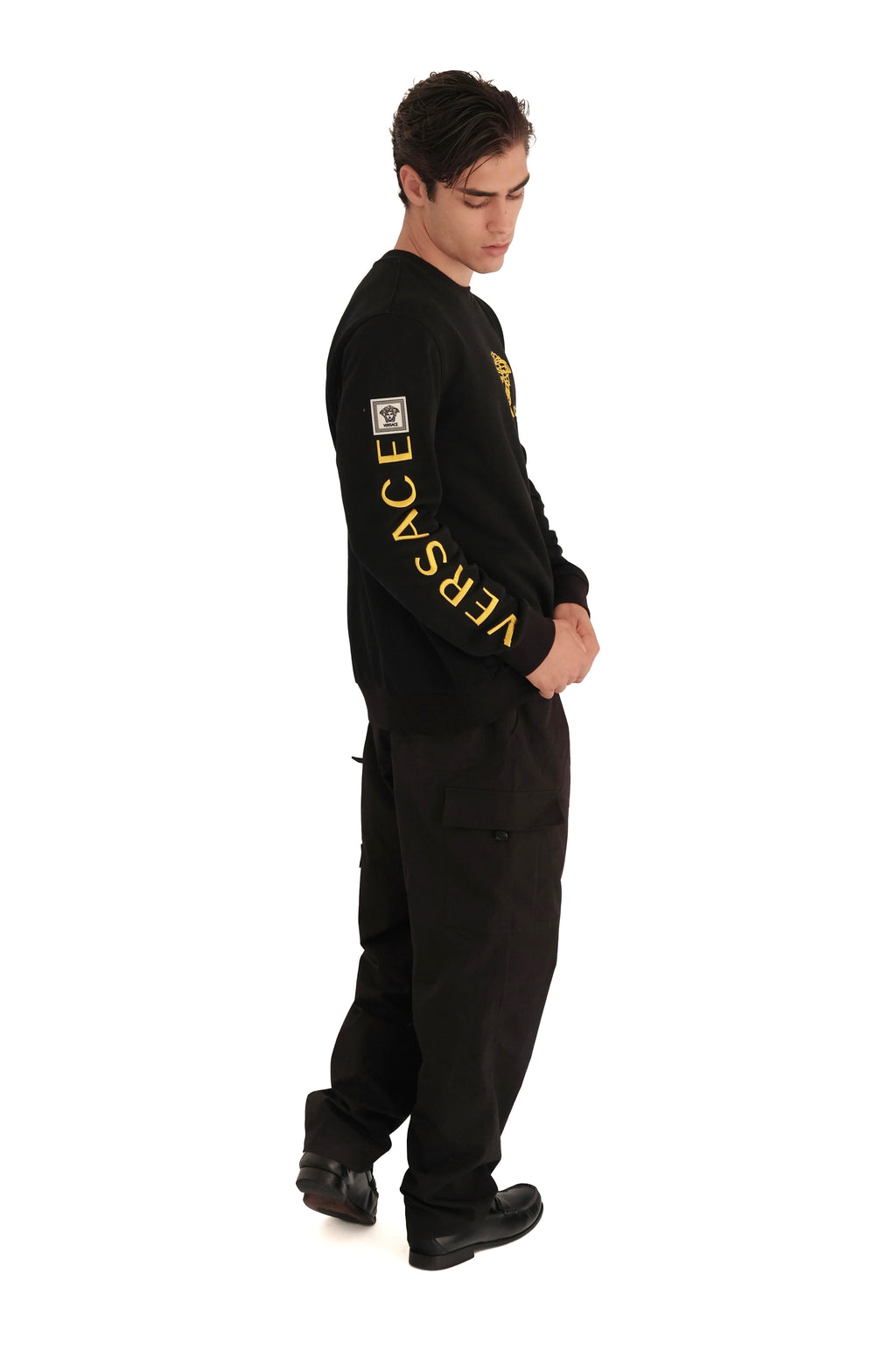 Versace Medusa Logo Sleeve-Embroided Sweatshirt
