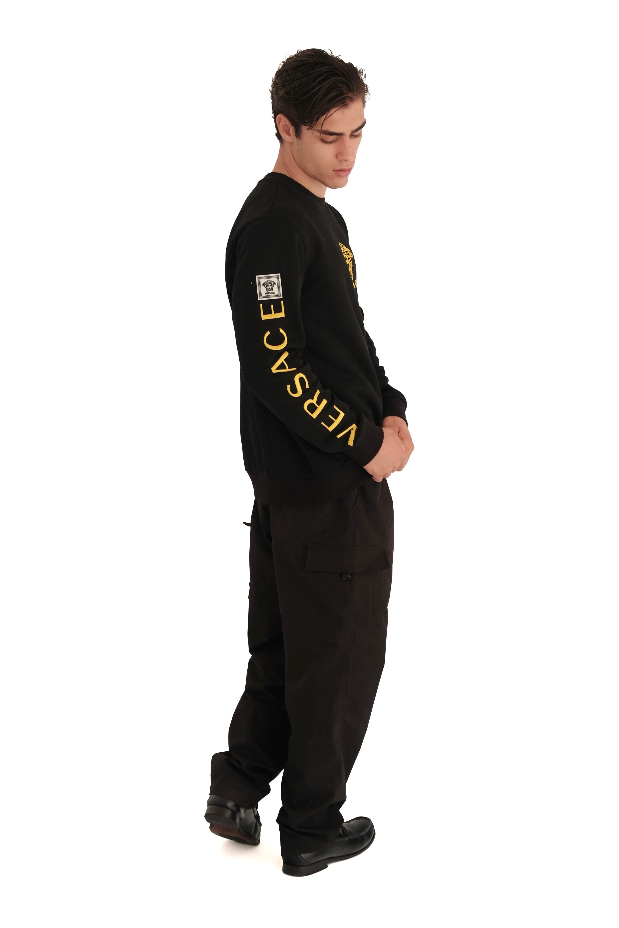 Versace Medusa Logo Sleeve-Embroided Sweatshirt