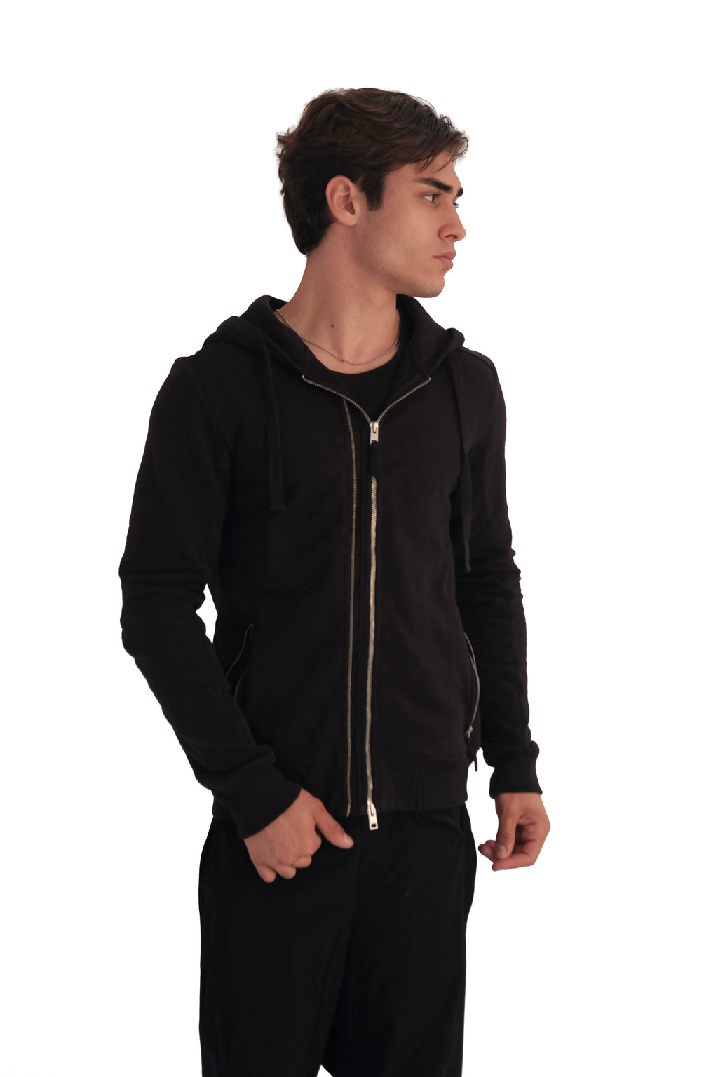 AllSaints Double Zip Raven Hoodie