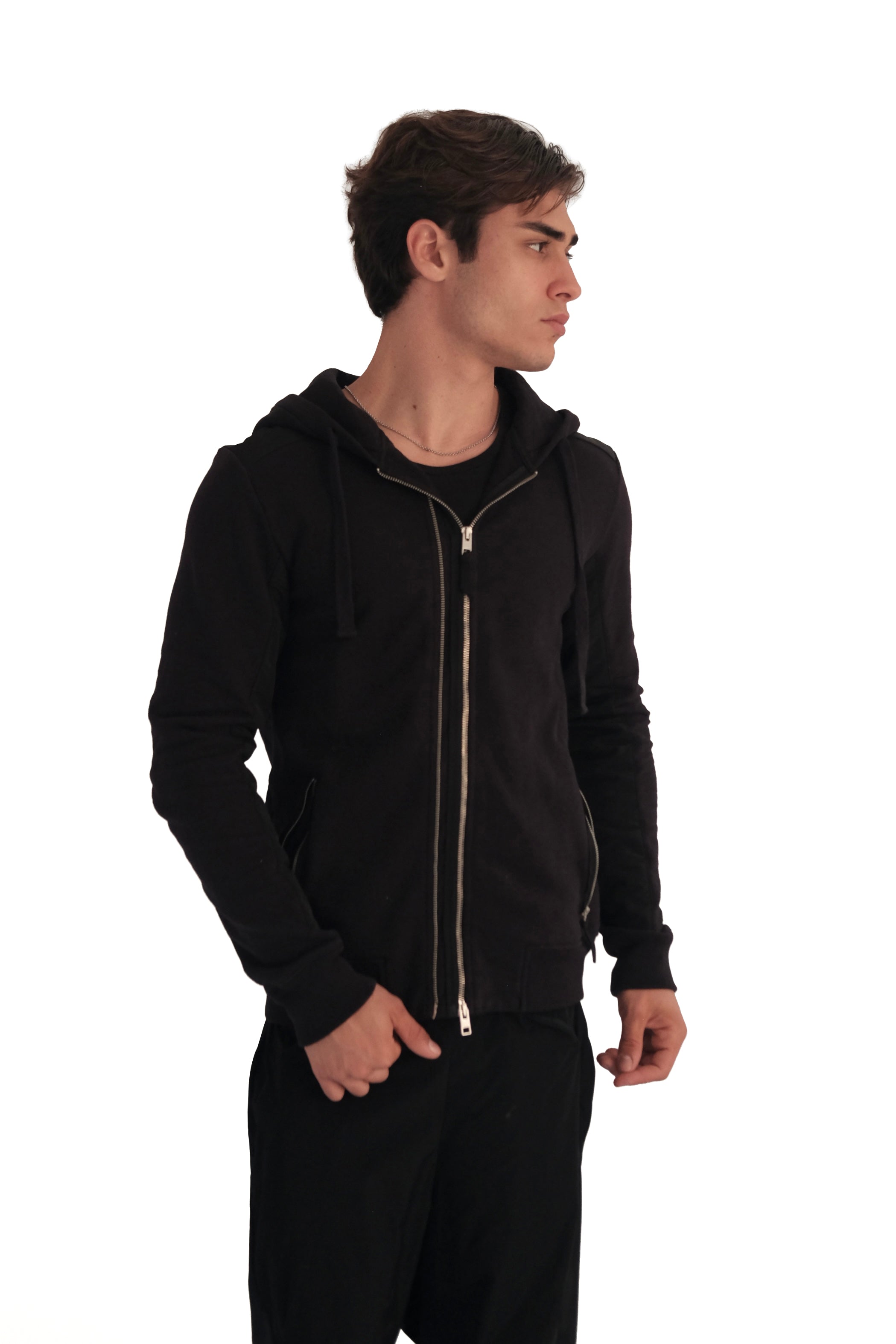 AllSaints Double Zip Raven Hoodie