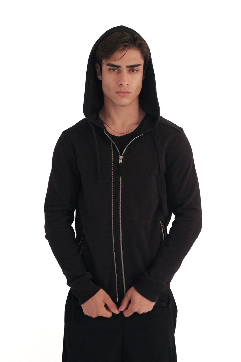 AllSaints Double Zip Raven Hoodie
