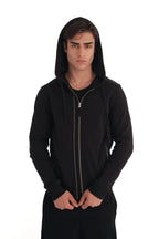 AllSaints Double Zip Raven Hoodie