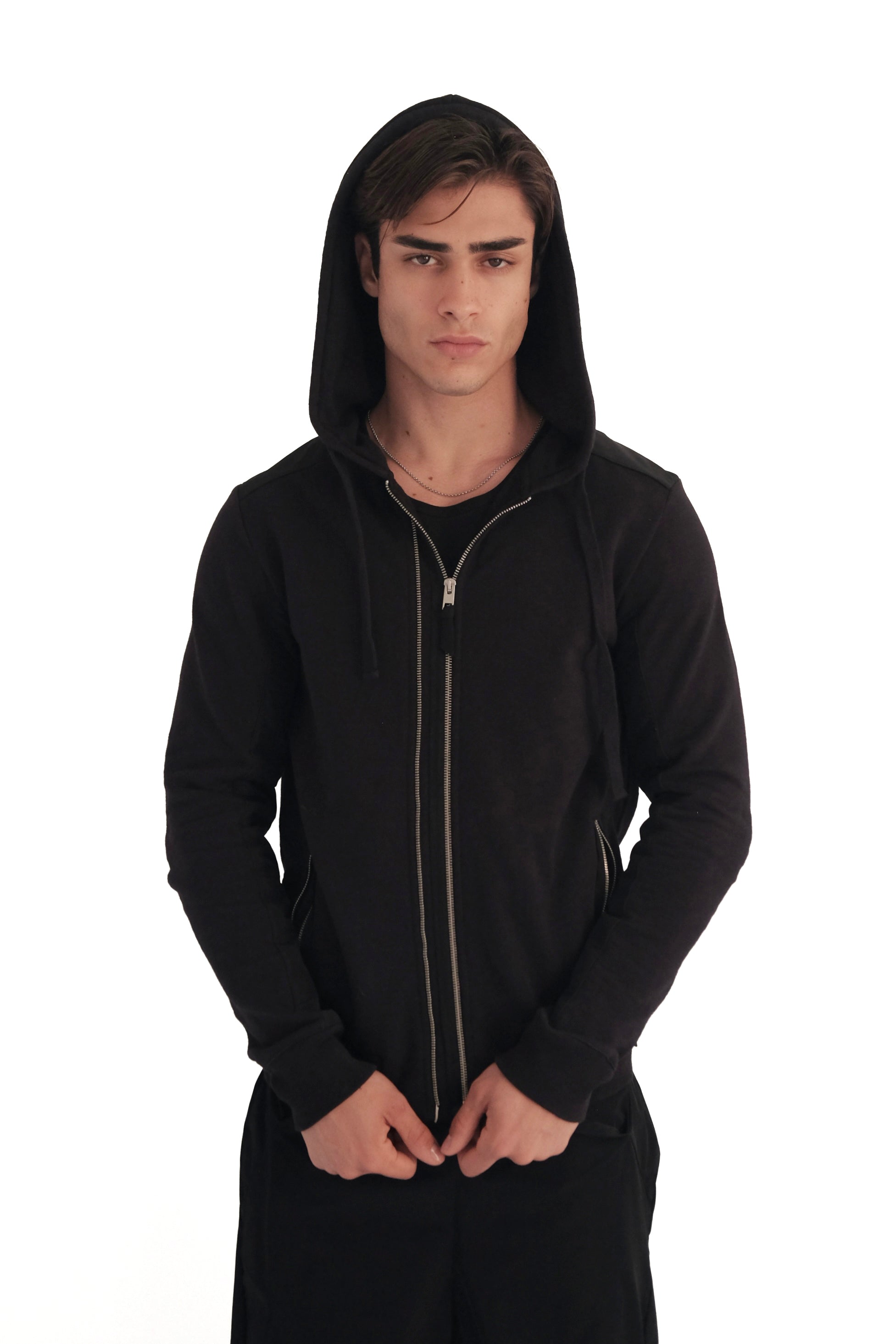 AllSaints Double Zip Raven Hoodie