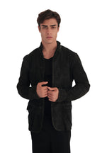 AllSaints Olive Suede Leather Jacket