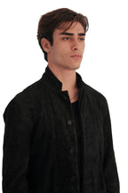 AllSaints Olive Suede Leather Jacket