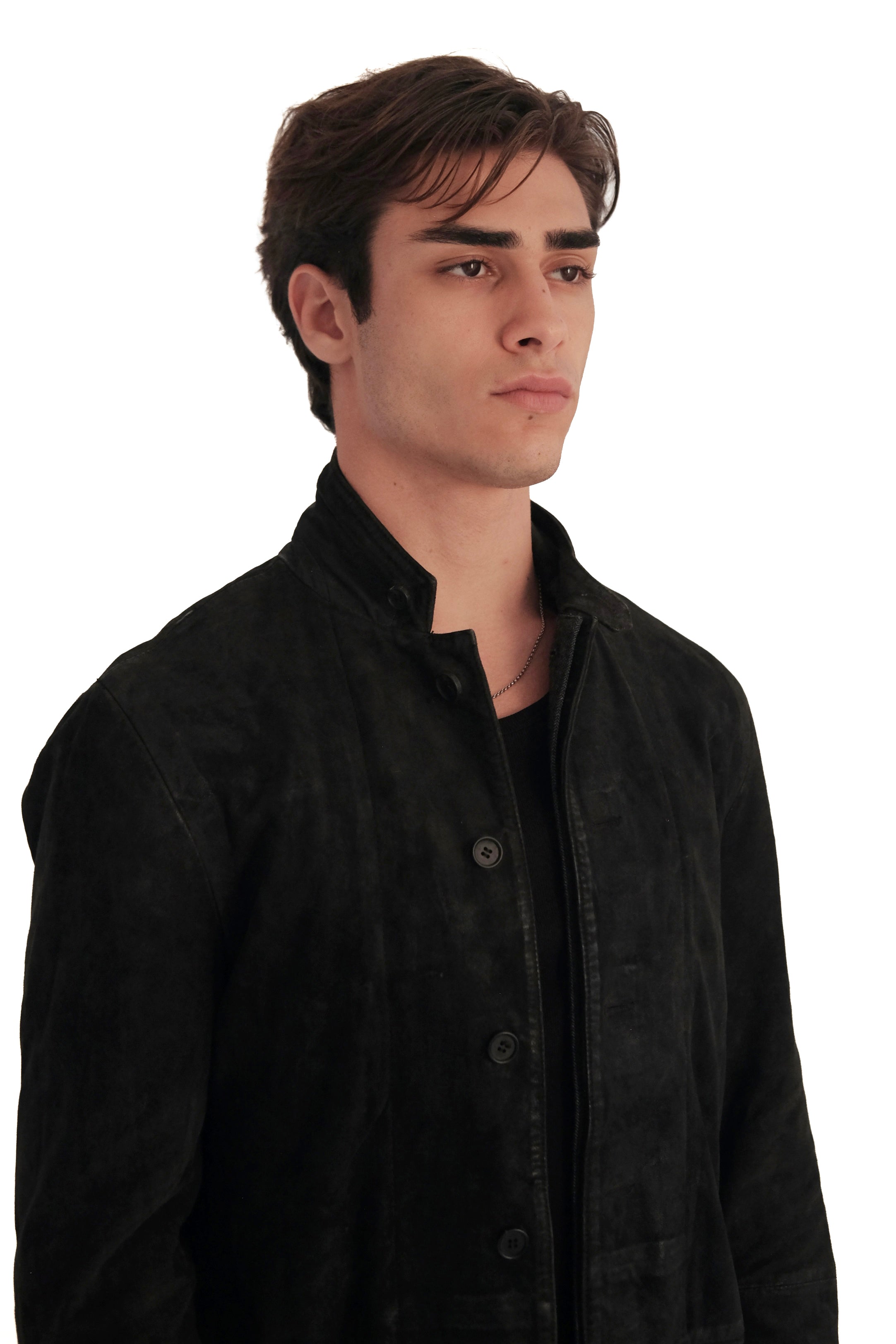 AllSaints Olive Suede Leather Jacket