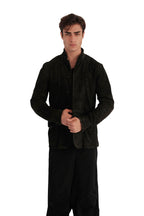 AllSaints Olive Suede Leather Jacket
