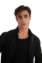AllSaints Olive Suede Leather Jacket