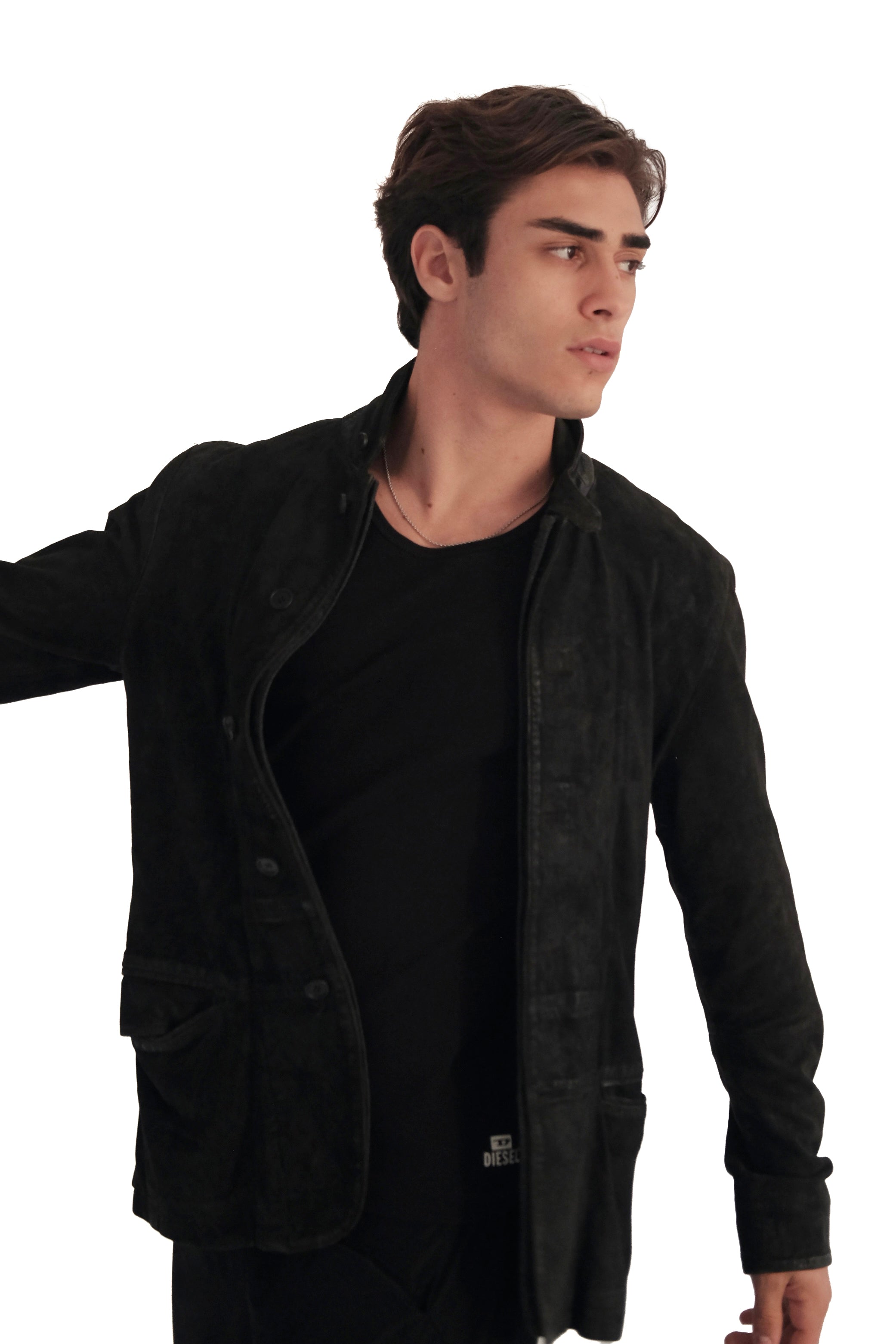 AllSaints Olive Suede Leather Jacket