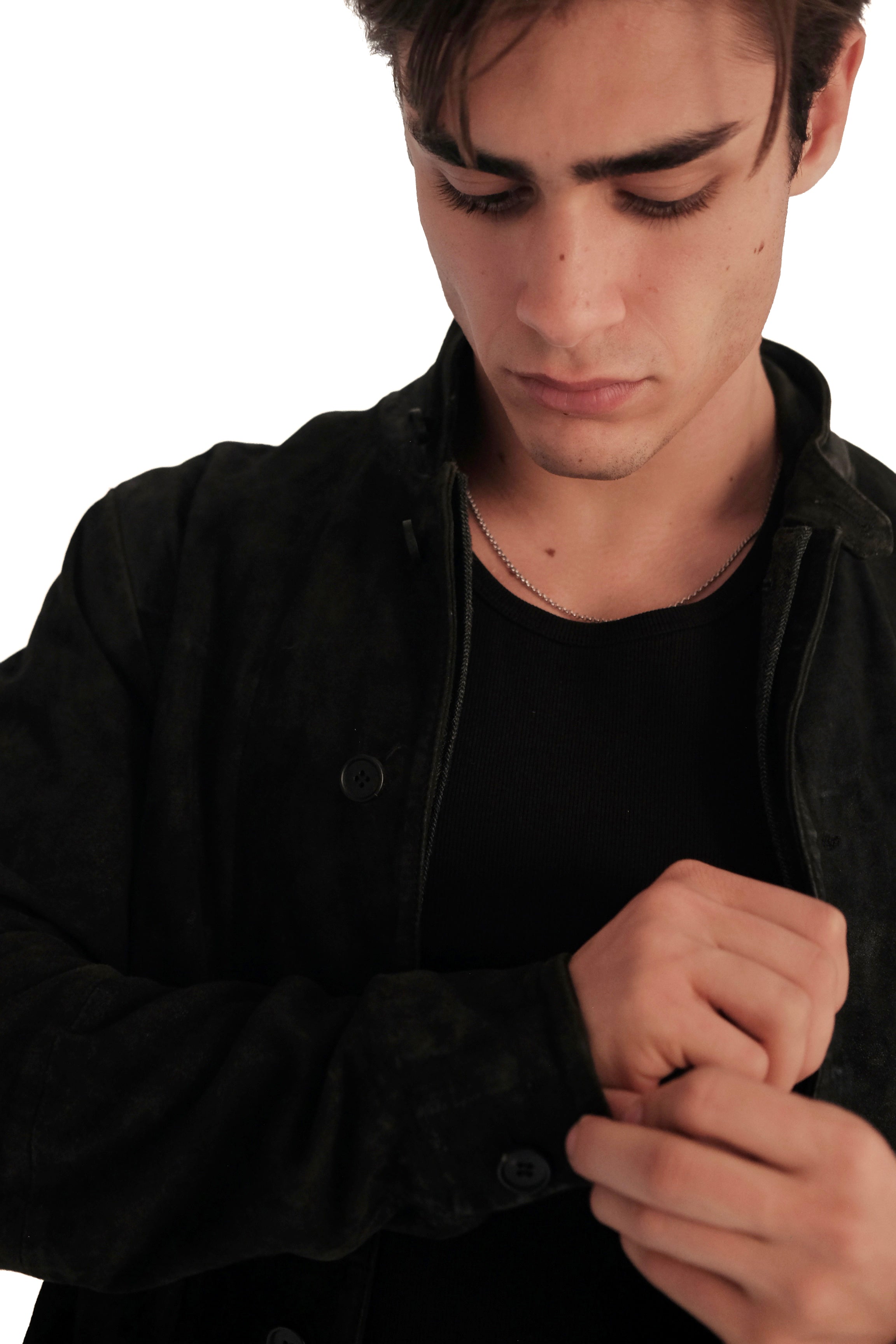 AllSaints Olive Suede Leather Jacket