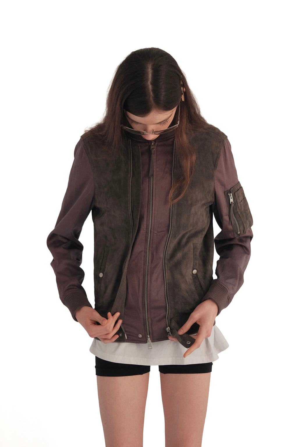 AllSaints Double Suede Leather Jacket