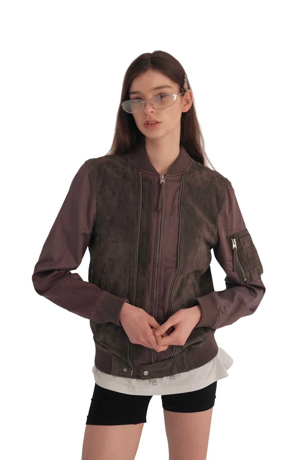 AllSaints Double Suede Leather Jacket