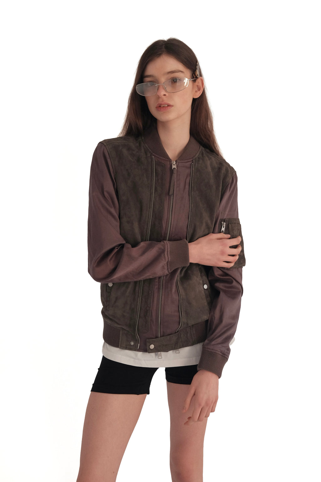 AllSaints Double Suede Leather Jacket