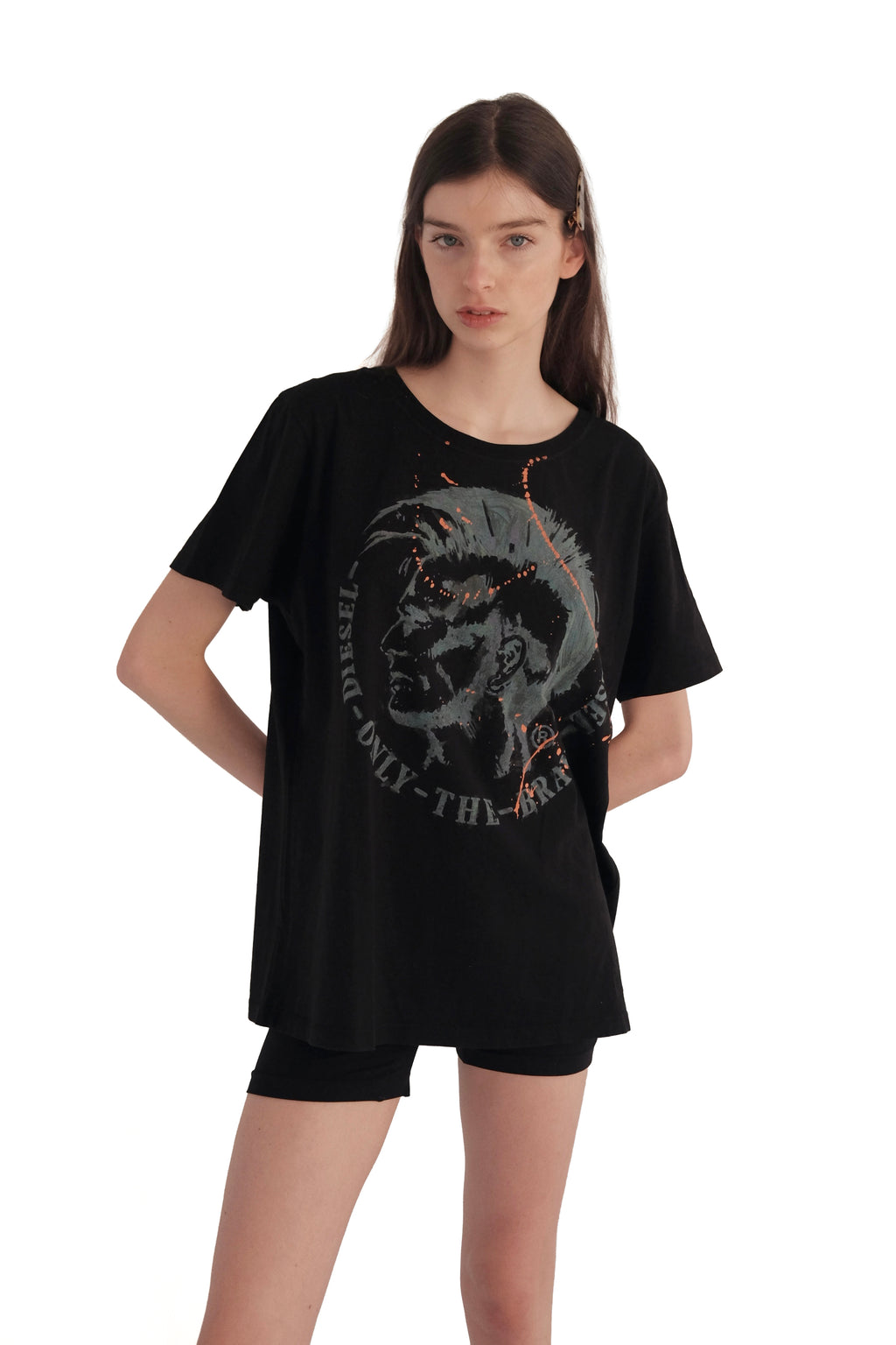 Diesel 'Only The Brave' Mohawk Distressed Graphic T-Shirt