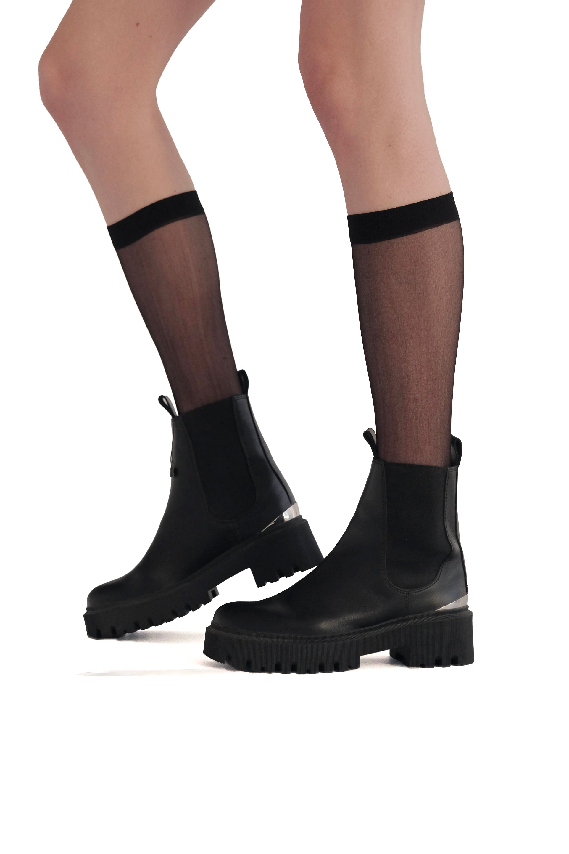 Maje Leather Platform Chelsea Boots