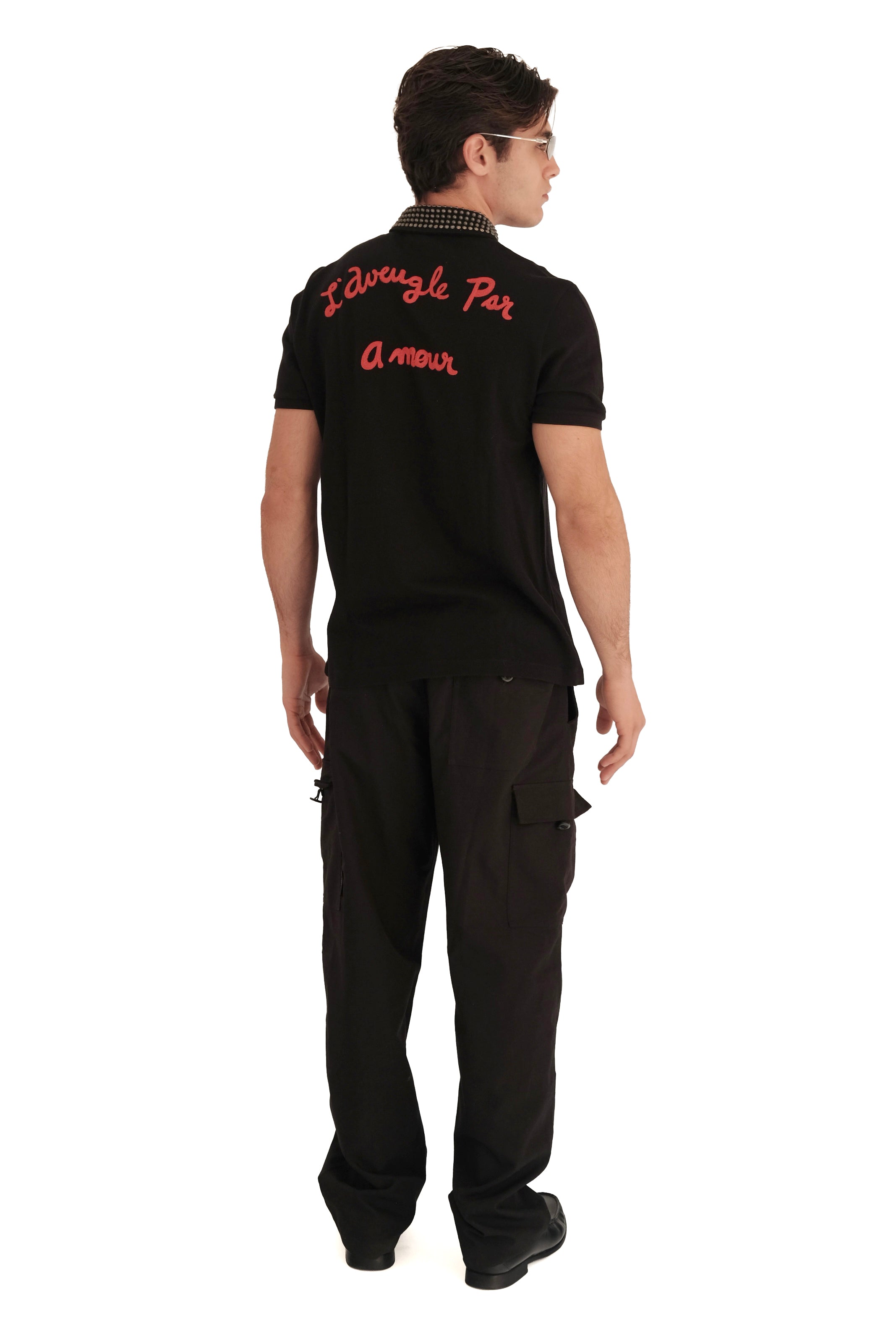 Gucci 'L'Aveugle Par Amour' Studded Collar Polo Shirt