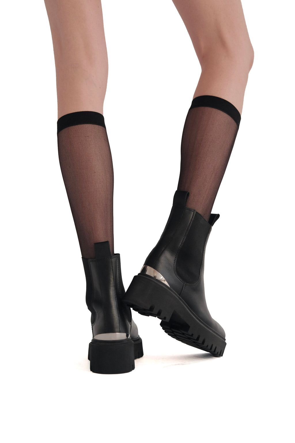 Maje Leather Platform Chelsea Boots
