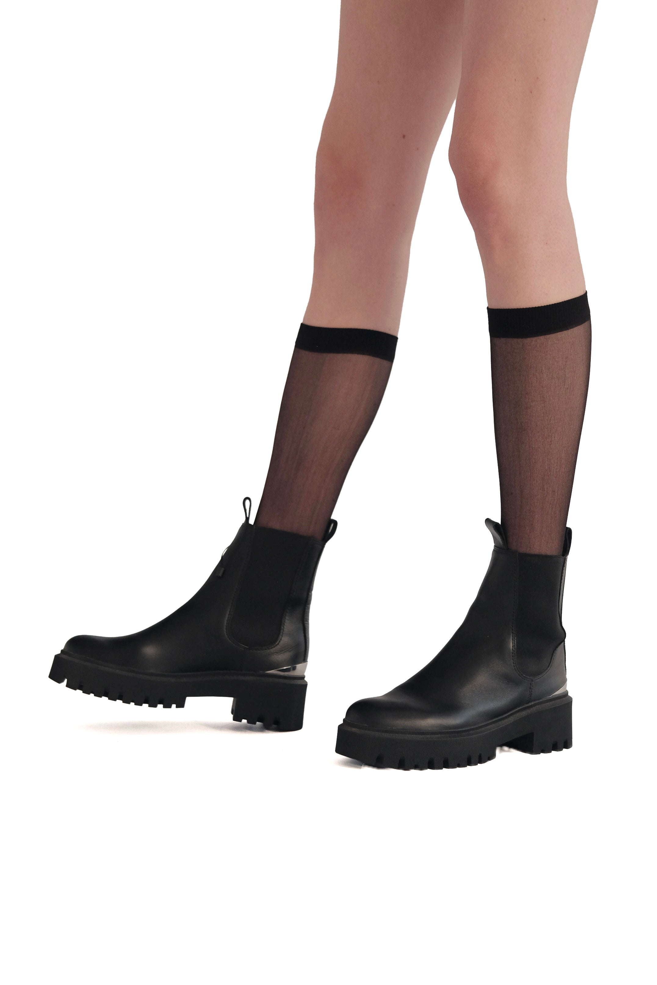 Maje Leather Platform Chelsea Boots
