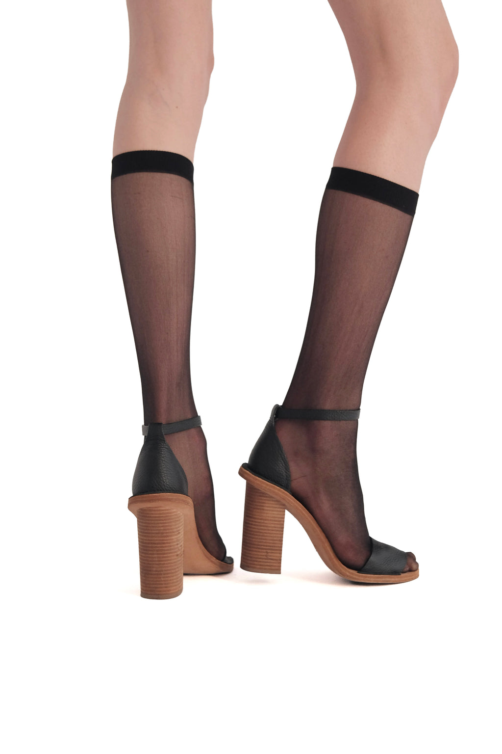 Balenciaga Leather Ankle Strap Block Heel Sandals