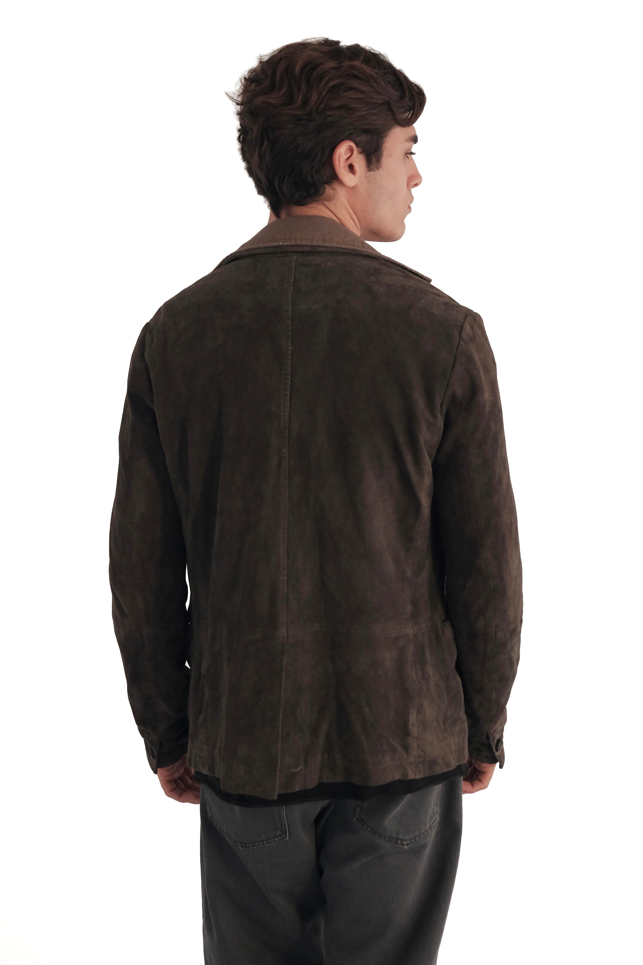 AllSaints Survey Suede Leather Blazer