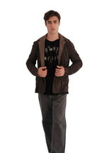 AllSaints Survey Suede Leather Blazer