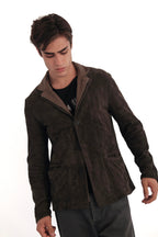 AllSaints Survey Suede Leather Blazer